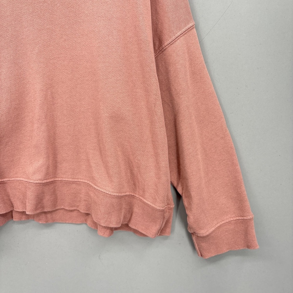 THE GREAT. Sweatshirt Small 1 Pink Terry Cropped Oversized Pullover Crewneck - Picture 3 of 12